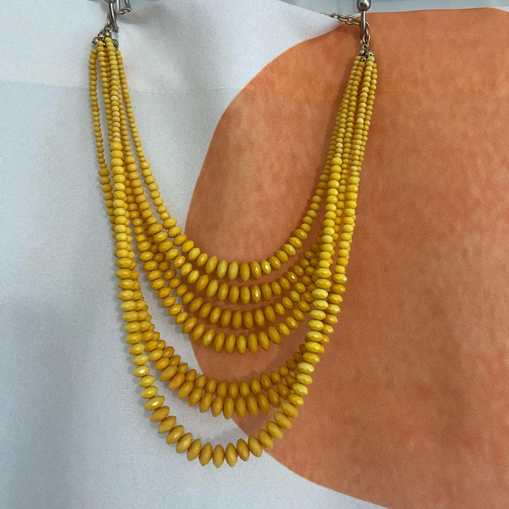 Elegant Yellow Beaded Necklace